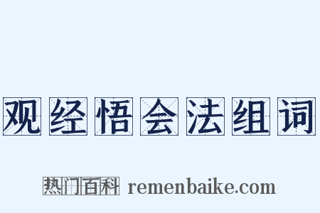 观经悟会法组词是什么意思的图片